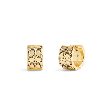 COACH Signature Quilted Huggie Earrings
