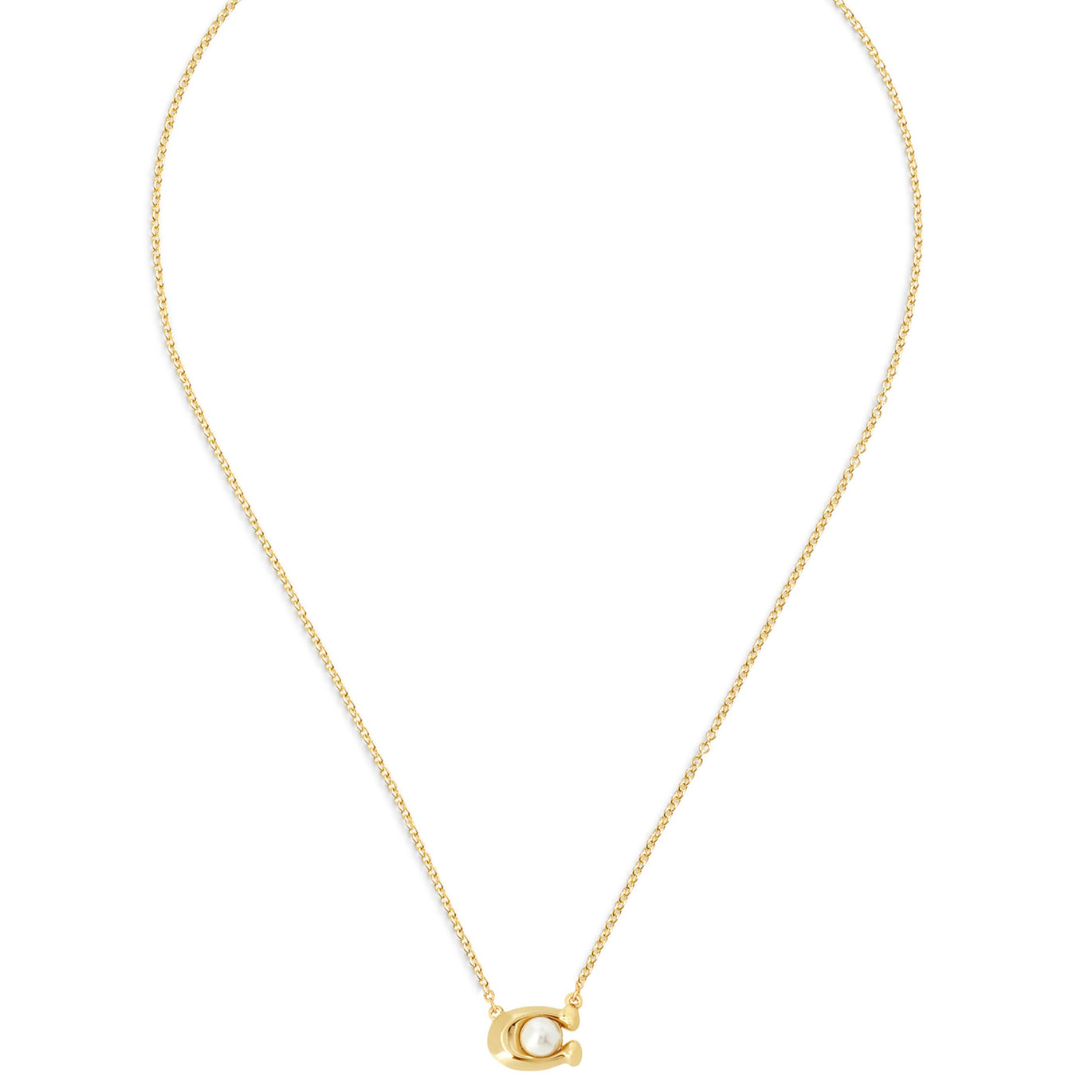 COACH Pearl Signature Pendant Necklace