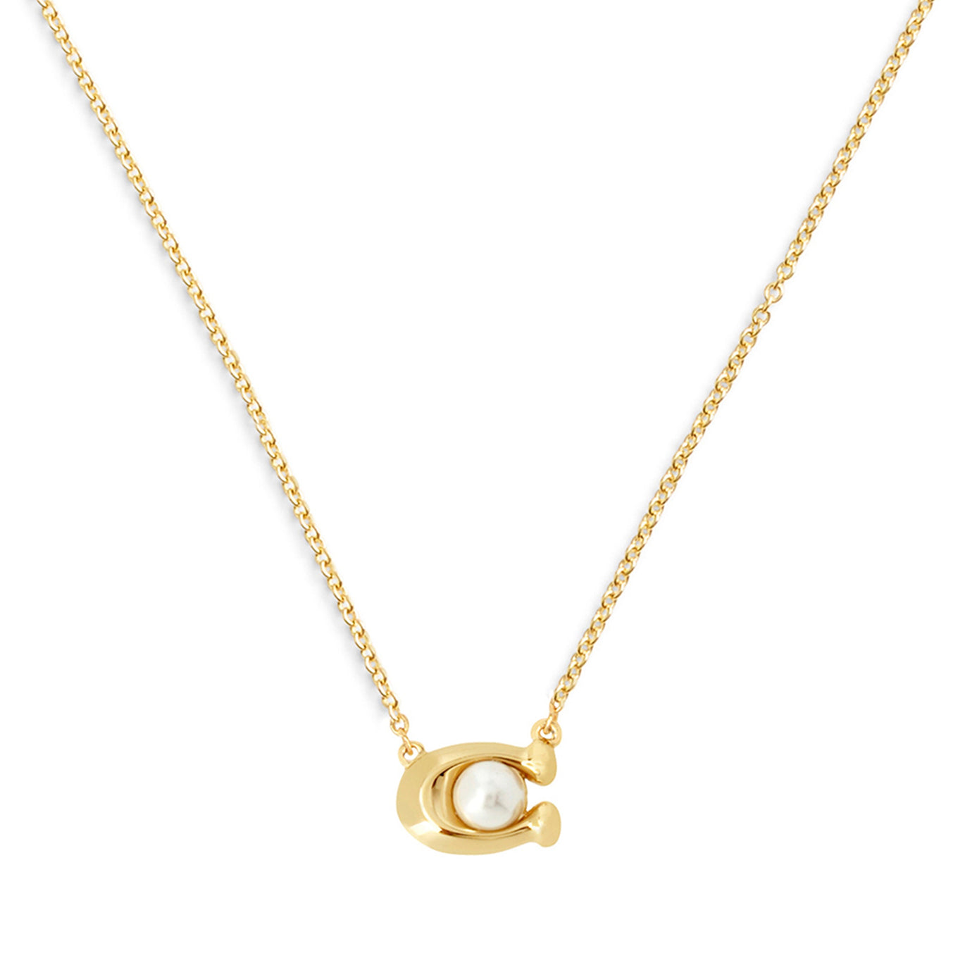 COACH Pearl Signature Pendant Necklace