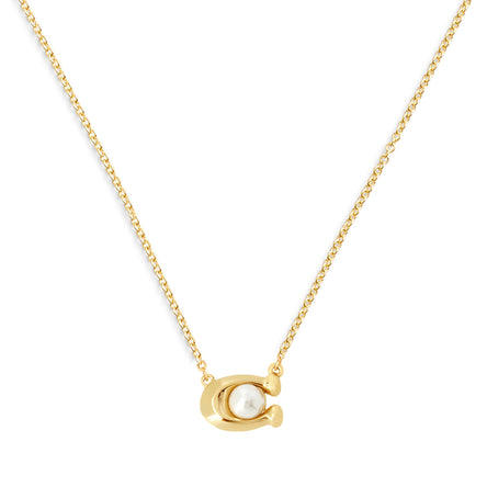 COACH Pearl Signature Pendant Necklace