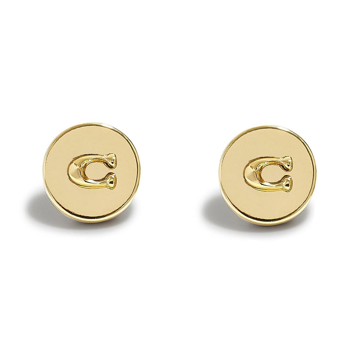 COACH Signature C Disc Stud Earrings