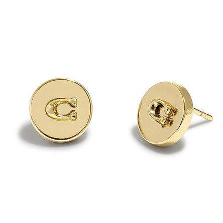 COACH Signature C Disc Stud Earrings