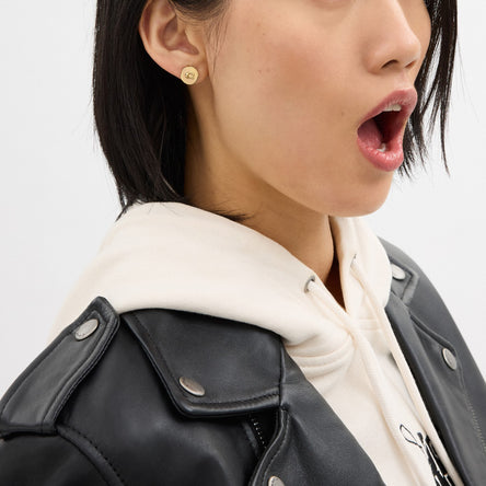 COACH Signature C Disc Stud Earrings