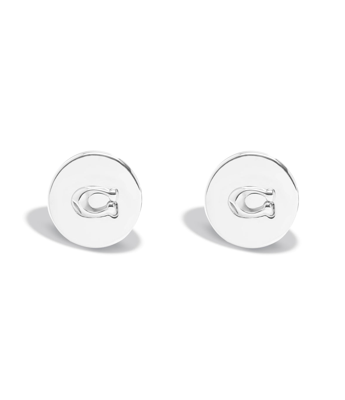 COACH Signiture C Disc Studs Silver