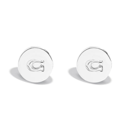 COACH Signiture C Disc Studs Silver
