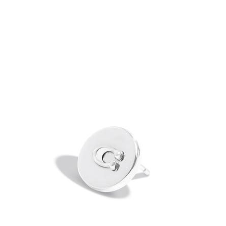 COACH Signiture C Disc Studs Silver