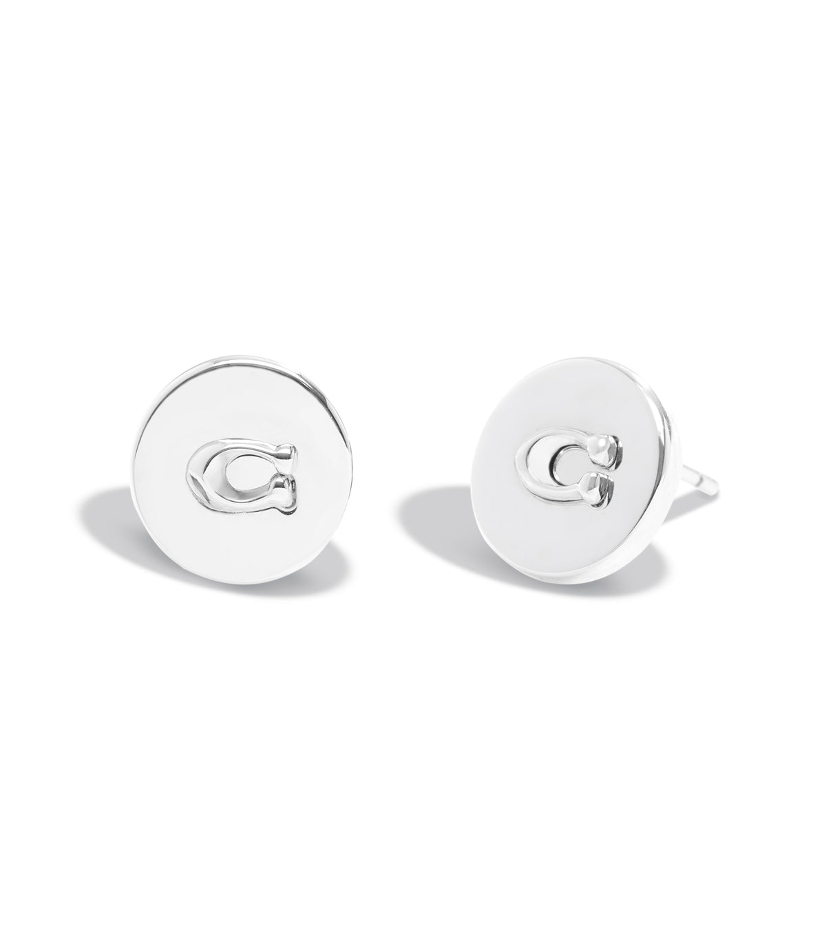 COACH Signiture C Disc Studs Silver