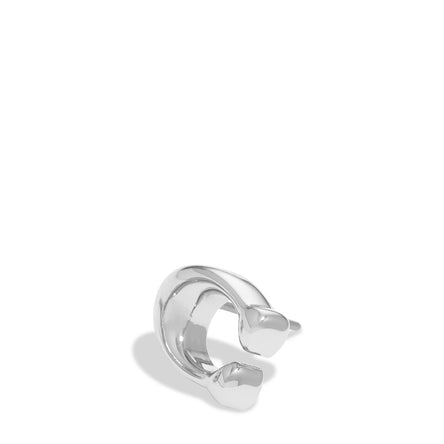 COACH Signature Silver Tone C Starter Stud Earrings