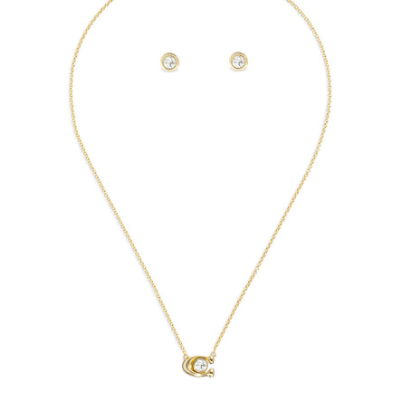 COACH Signature Necklace & Earring Set