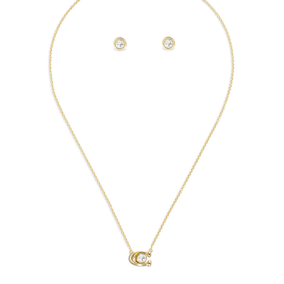 COACH Signature Necklace & Earring Set