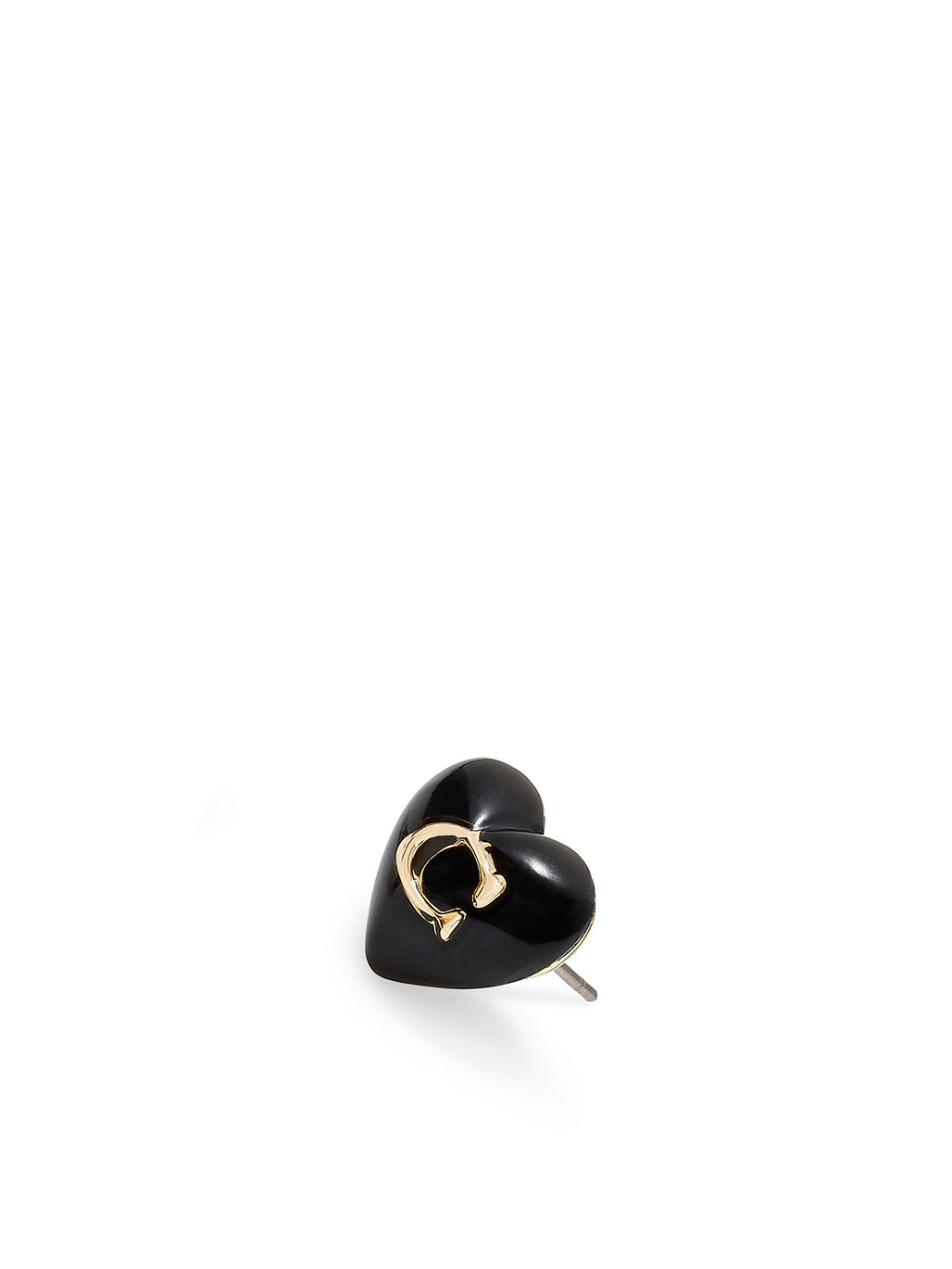 COACH Signature Heart Stud Earrings Black