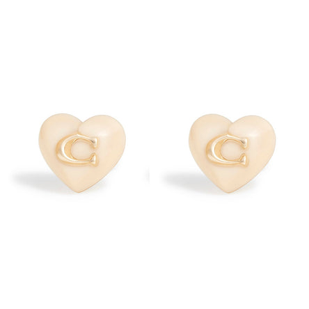 COACH Signature Heart Stud Earrings