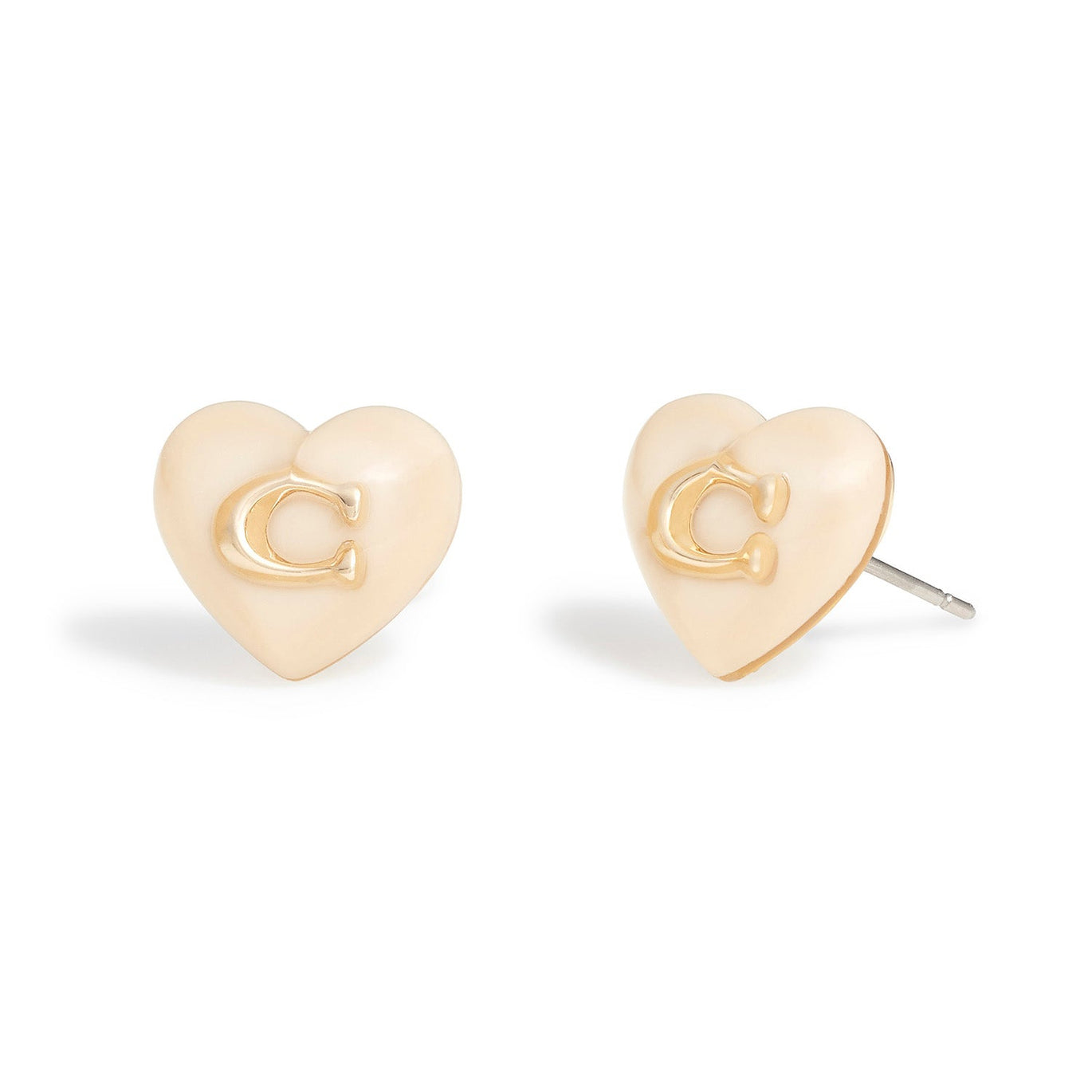 COACH Signature Heart Stud Earrings