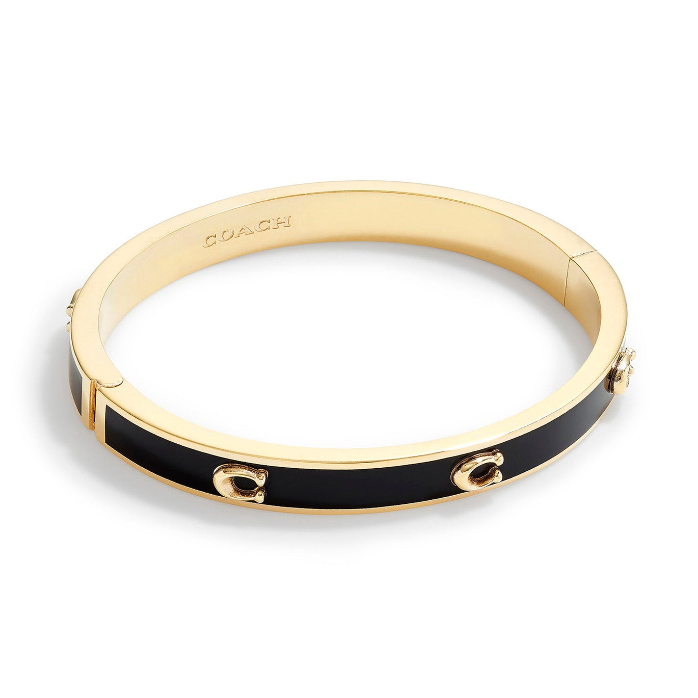 COACH Signature Enamel Bangle Bracelet Black