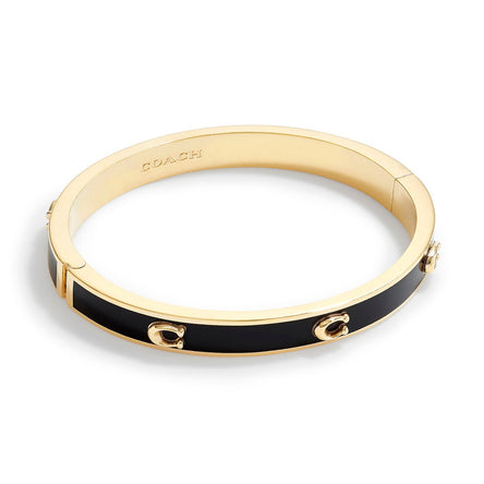 COACH Signature Enamel Bangle Bracelet Black