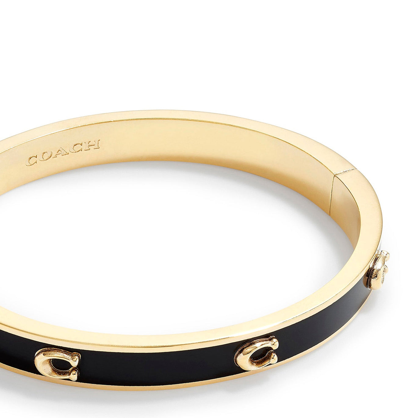 COACH Signature Enamel Bangle Bracelet Black