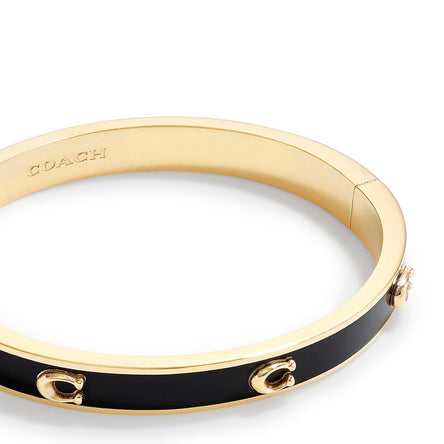 COACH Signature Enamel Bangle Bracelet Black