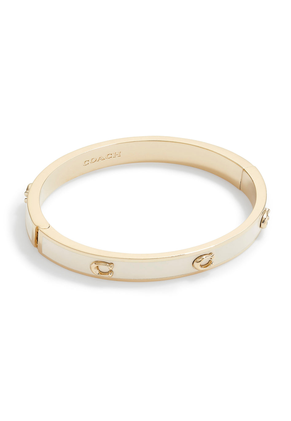 Coach Pegged Signature Enamel Hinged Bangle