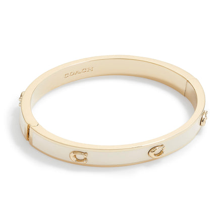 Coach Pegged Signature Enamel Hinged Bangle