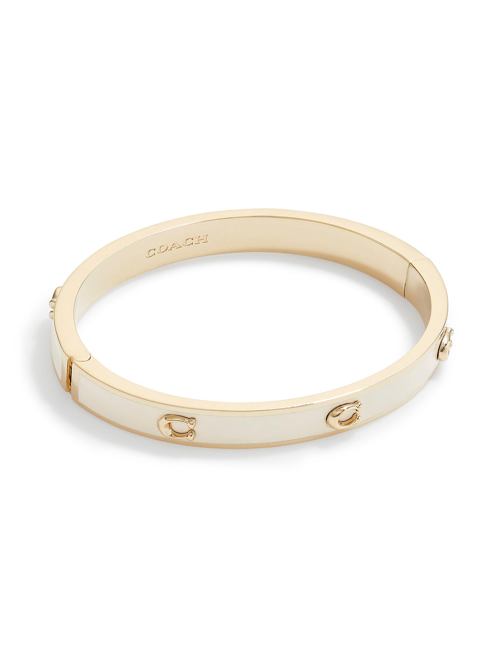 Coach Pegged Signature Enamel Hinged Bangle