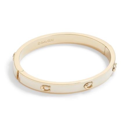 Coach Pegged Signature Enamel Hinged Bangle