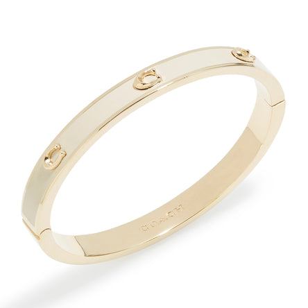 Coach Pegged Signature Enamel Hinged Bangle