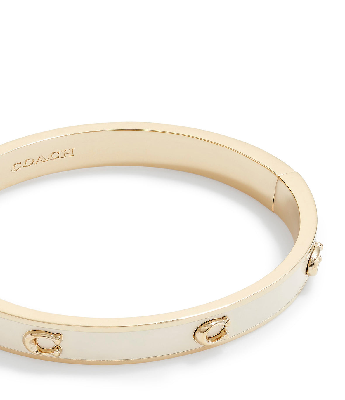 Coach Pegged Signature Enamel Hinged Bangle