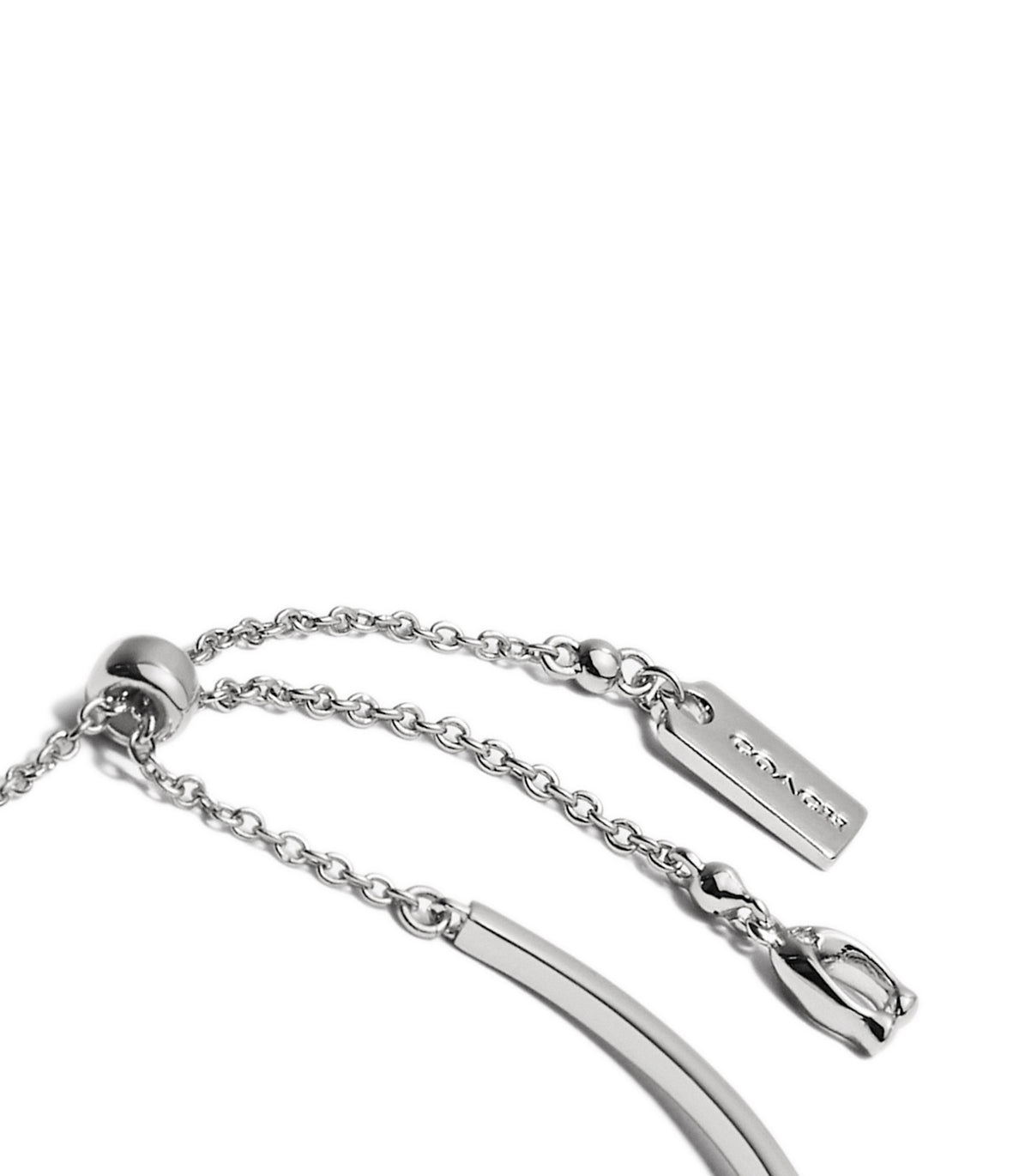 COACH Signature Silver Tone Slider Bangle