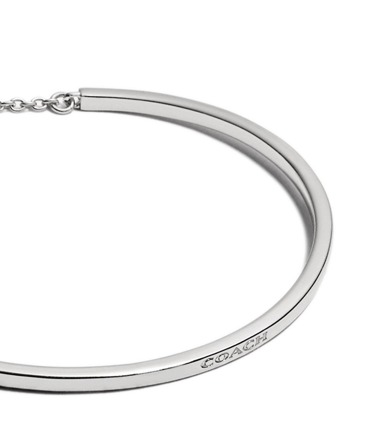 COACH Signature Silver Tone Slider Bangle