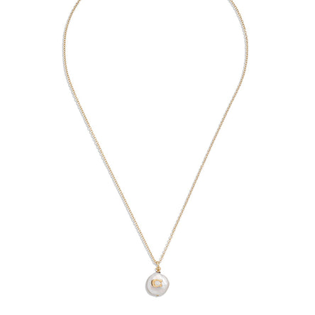 COACH Signature Coin Pearl Pendant Necklace