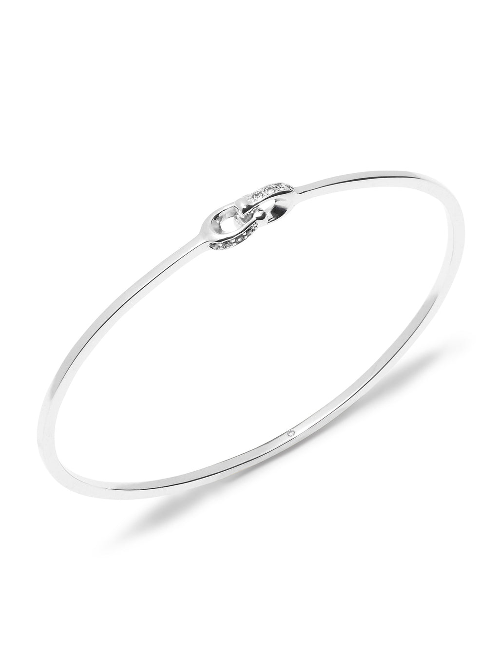 COACH Interlinked Pave C Bangle Rhodium