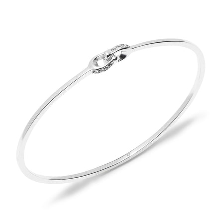COACH Interlinked Pave C Bangle Rhodium