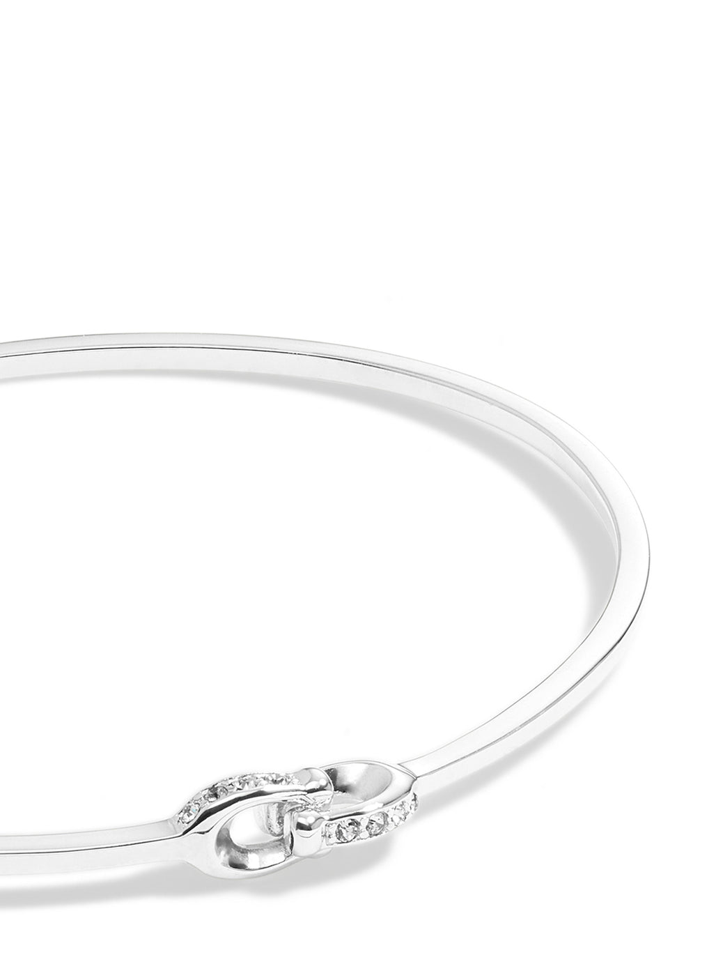 COACH Interlinked Pave C Bangle Rhodium