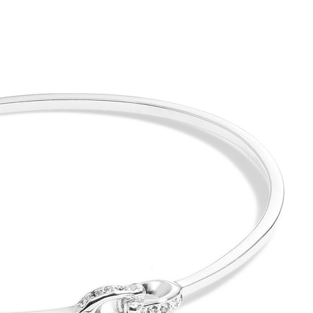 COACH Interlinked Pave C Bangle Rhodium