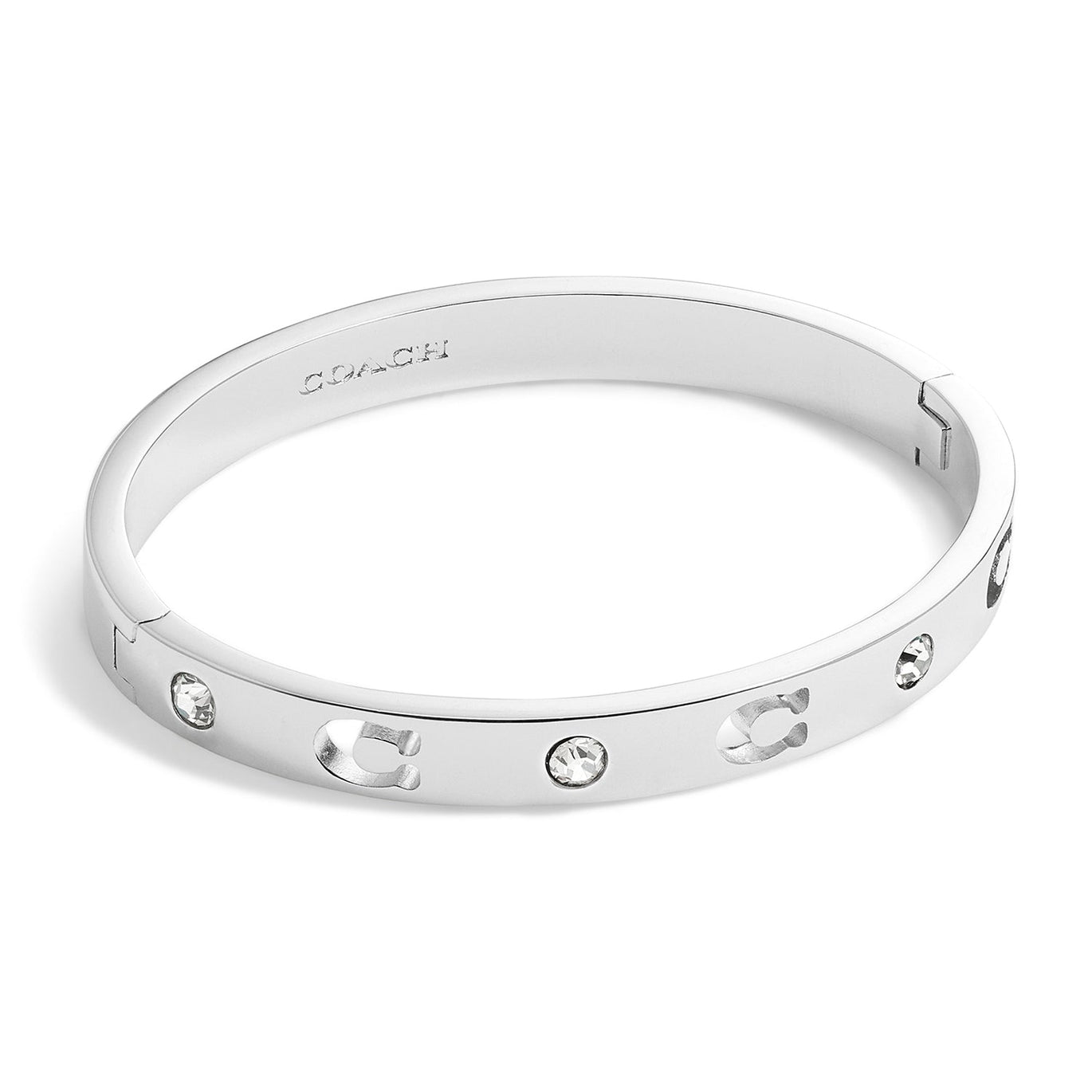 COACH Signature Stone Bangle Bracelet Silver