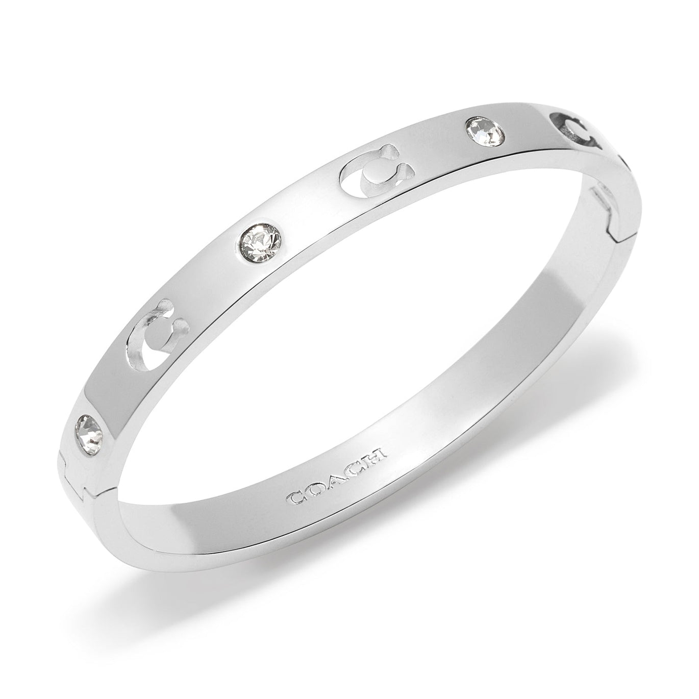 COACH Signature Stone Bangle Bracelet Silver