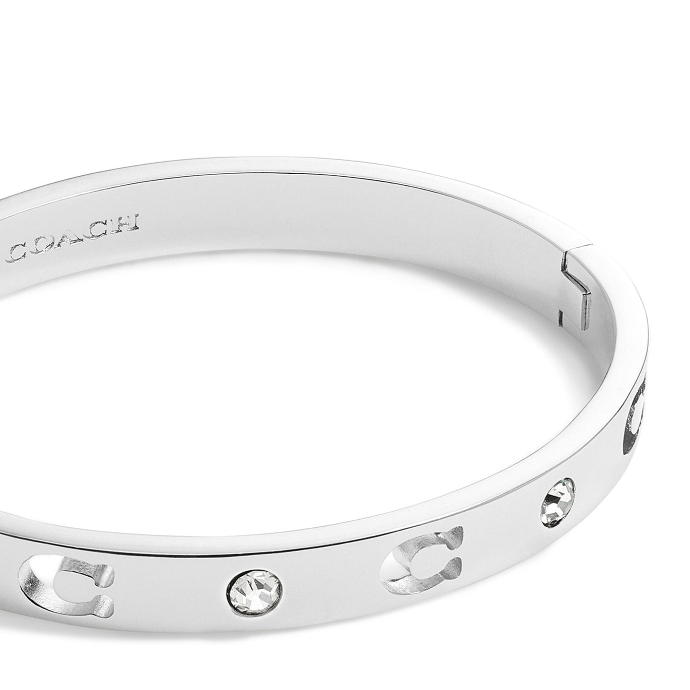 COACH Signature Stone Bangle Bracelet Silver