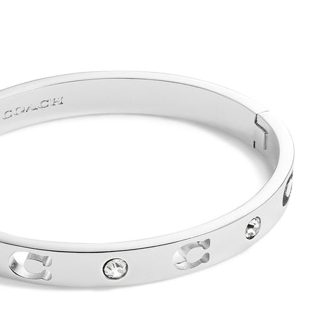 COACH Signature Stone Bangle Bracelet Silver