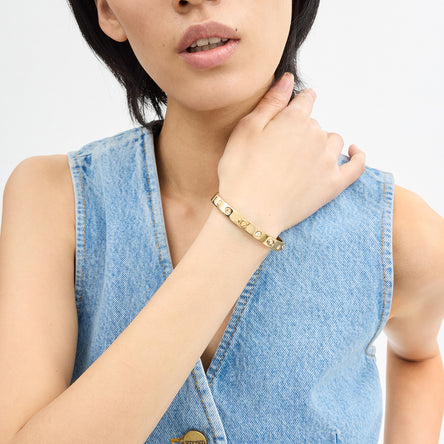 COACH Gold Hinged Bangle