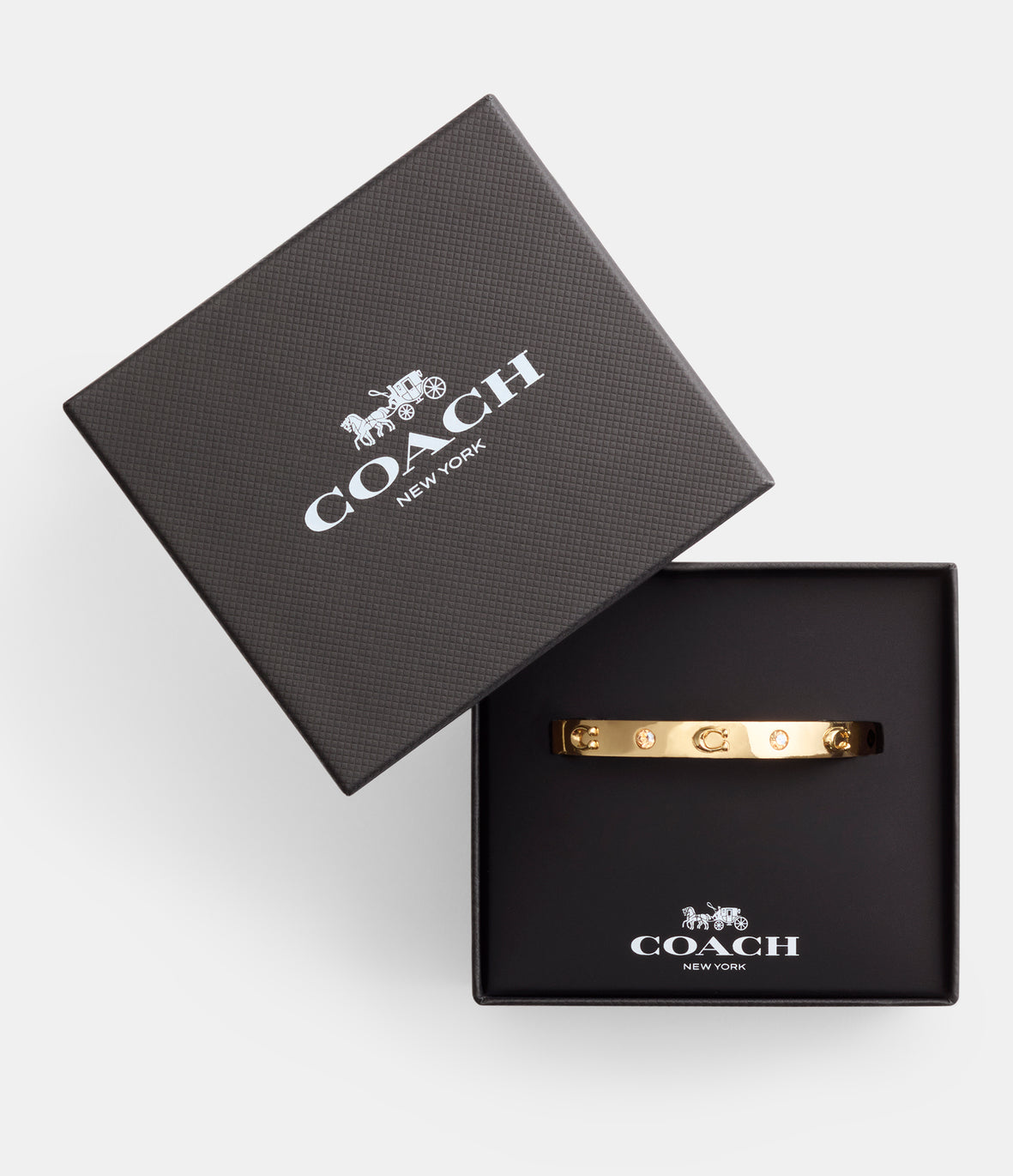 COACH Gold Hinged Bangle