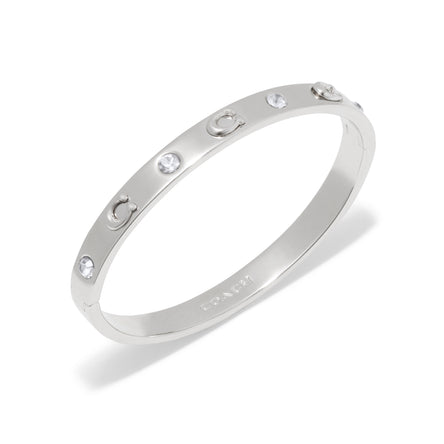 COACH Signature C Silver Hinged Bangle