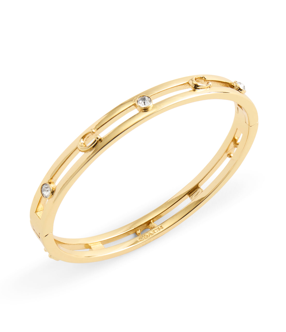 COACH Open C Hinged Bangle Bracelet Gold