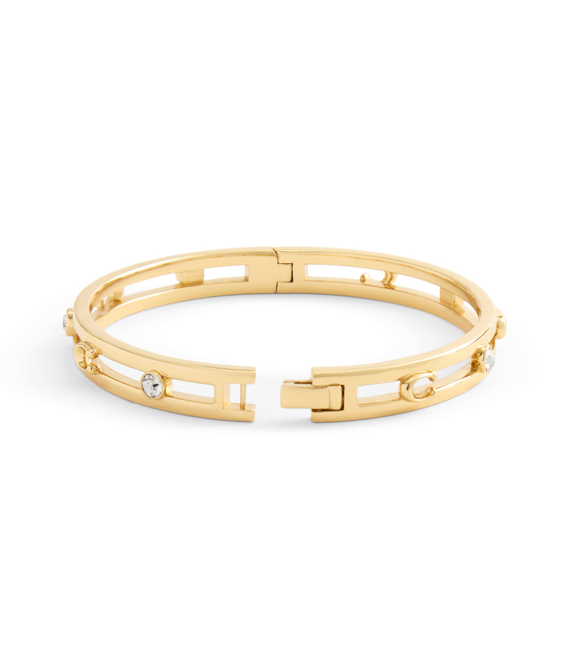 COACH Open C Hinged Bangle Bracelet Gold