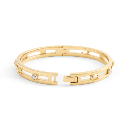 COACH Open C Hinged Bangle Bracelet Gold