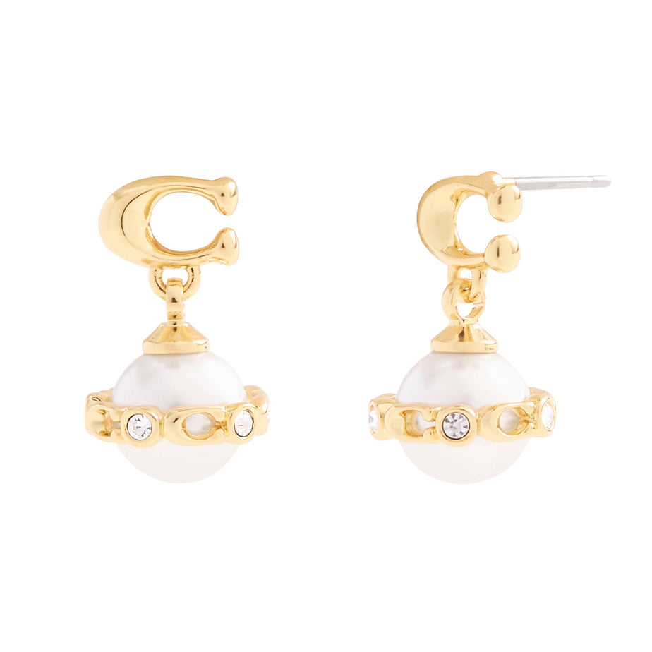 COACH Signiture Pearl Orb Earrings
