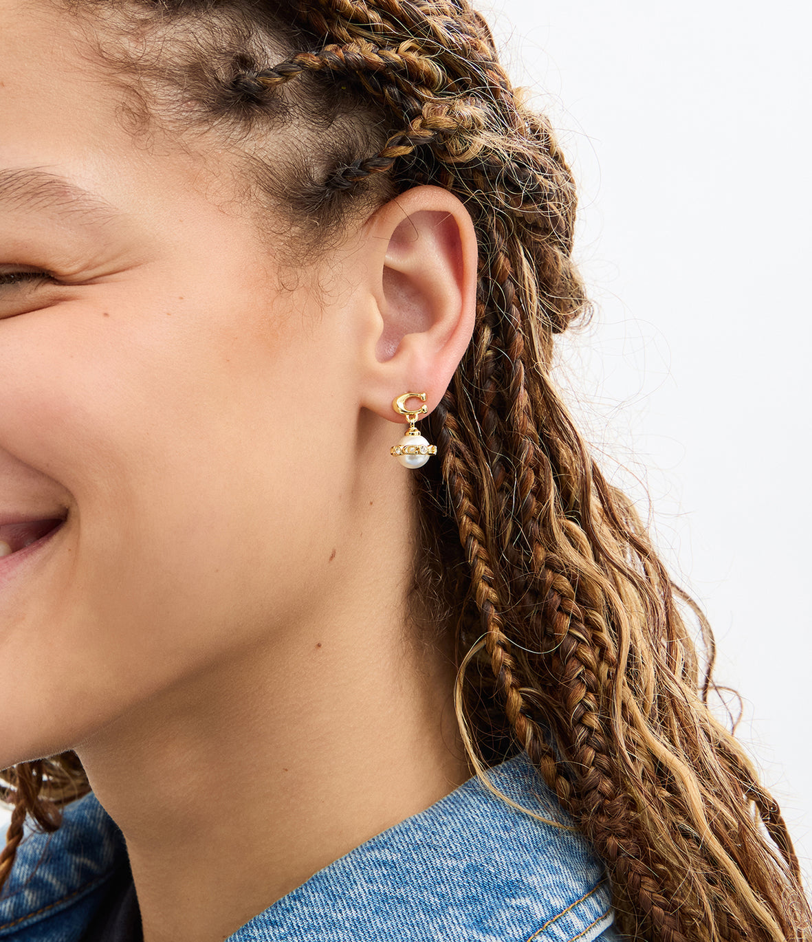 COACH Signiture Pearl Orb Earrings