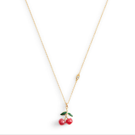 COACH Signature Cherry Novelty Short Pendant Necklace