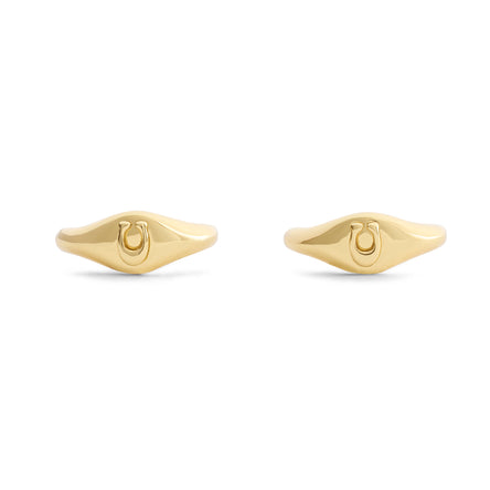 COACH Signet Signature Huggie Earrings