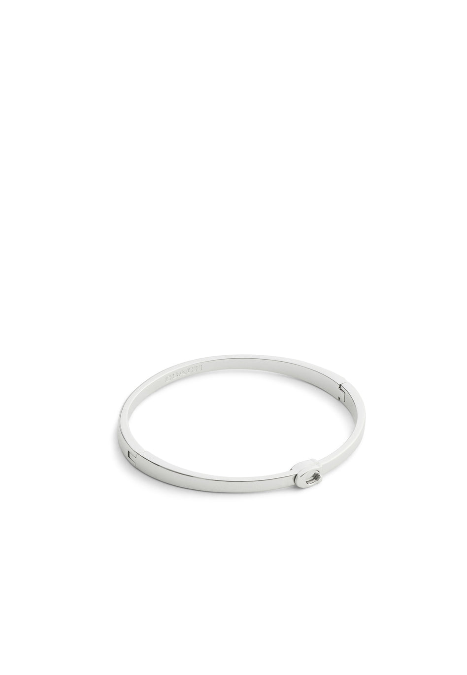 COACH Silver Tone Hinged Bangle