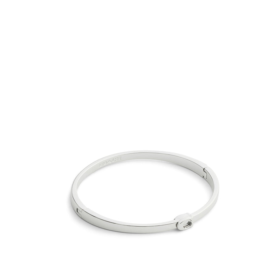 COACH Silver Tone Hinged Bangle